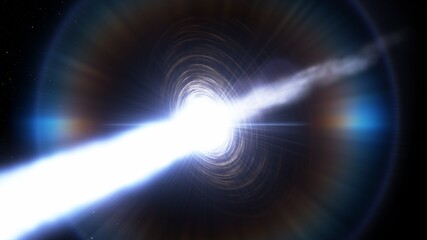 Obraz premium alien planet in space, science fiction landscape, 3d render