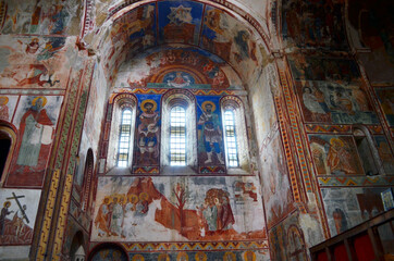Fototapeta na wymiar Georgia Republic - Murals inside Gelati Monastery