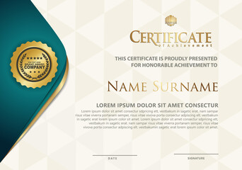 Certificate template with luxury and elegant texture modern pattern, diploma, Vector illustration