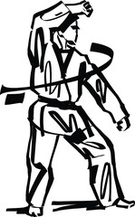vector illustration of the taekwondo master
