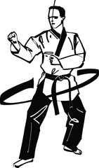 vector illustration of the taekwondo master