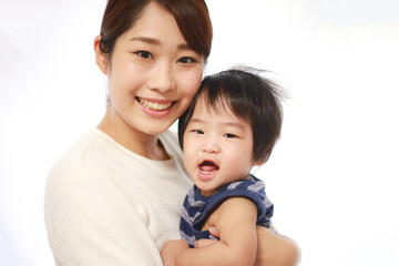 笑顔の親子