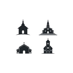 Church logo template vector icon illustration