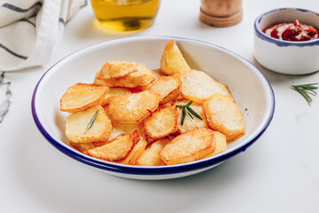 Homemade french fries, made from hand cut potatoes