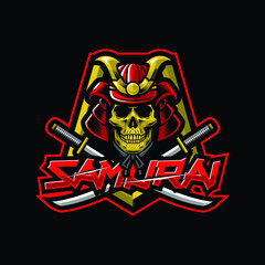 Samurai skull mascot logo