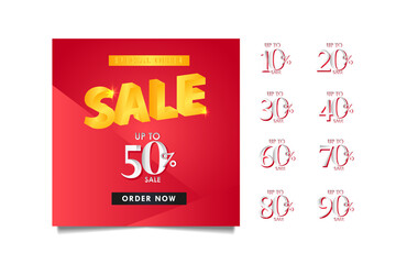 Discount up to 50% off Special Offer, Order Now Vector Template Design Illustration