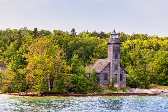 Lighthouse in Pictured Rocks National Lakeshore on Lake Superior in Michigan, USA