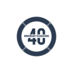 40 Years Anniversary Celebrations Vector Template Design Illustration