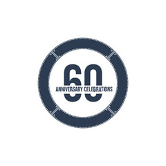 60 Years Anniversary Celebrations Vector Template Design Illustration