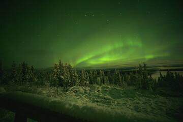 アメリカ、アラスカのフェアバンクス、９月のオーロラ