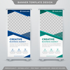 stand banner template with abstract layout and minimalist style use for business advertising and promotion billboard