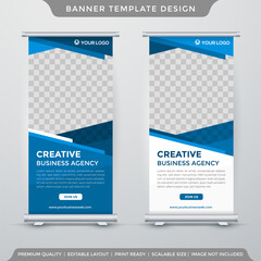 stand banner template with abstract layout and minimalist style use for business advertising and promotion billboard