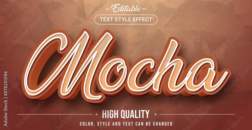 Poster Editable text style effect - Mocha theme style.