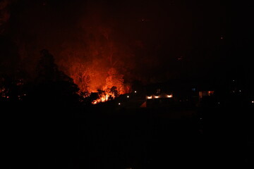 Forest fire disaster in Monte Alegre do Sul, Sao Paulo, Brazil. 8 September-2020