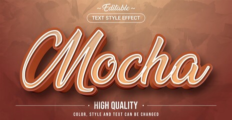 Editable text style effect - Mocha theme style.