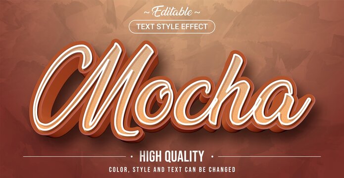 Editable text style effect - Mocha theme style.