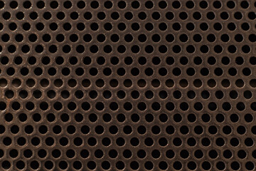 Close-up of metal grid background texture