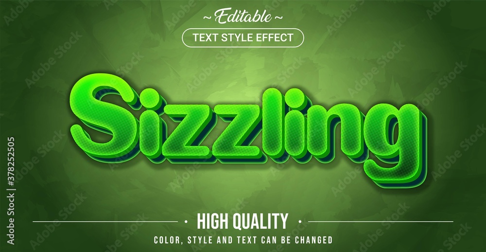 Aufkleber editable text style effect - sizzling theme style.