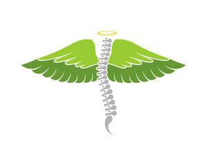 Fototapeta premium Flying spine with green wings