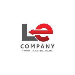 Initial LE Logo Design Vector