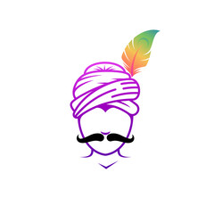 People face logo with simple, India food icon