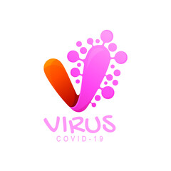 Letter V logo, The letter v represents the virus logo