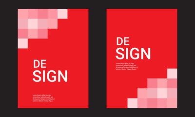 Cover and Poster Design Templates. Elegant abstract geometric design in red. Vector Illustration for Covers, books, social media stories and Page Layouts