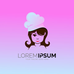 Very cute and sexy female chef logo