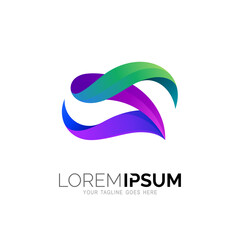 Letter S logo and colorful 3d icon template, Abstract letter S logos