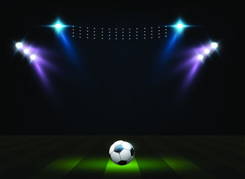 Bright stadium arena lights. Sports stadium with lights  eps 10.