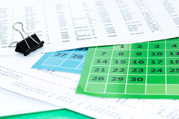 calendar sheet for saving money to finance business investment fund - finance concept.