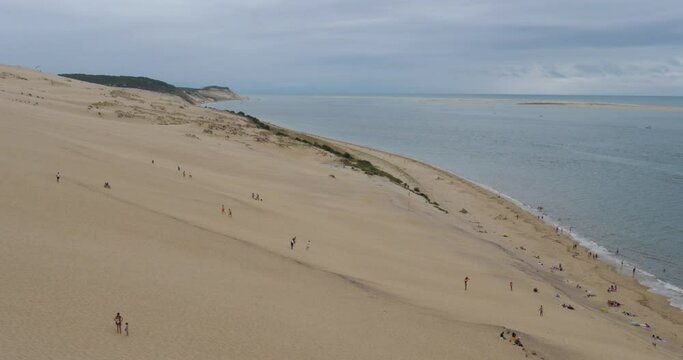 Dune du Pilat, Gironde,Nouvelle Aquitaine, France. The banc d'Arguin in front of the dune.