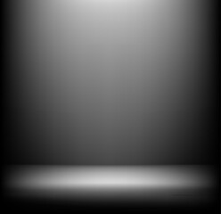 Stylish black gradient studio showcase room background with dark