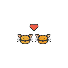 pets friendship cats outline icon. Elements of friendship line icon. Signs, symbols and vectors can be used for web, logo, mobile app, UI, UX on white background