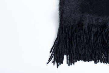 マフラー,黒,ふわふわ,冬,暖かい,ファッション,アパレル,首,衣類,備品,しばる,白