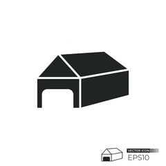 Shed building icon. Vector icon design isolated. Usable for packaging element, sign, and logo
