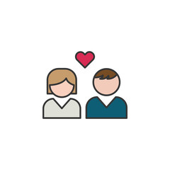 boy girl friendship outline icon. Elements of friendship line icon. Signs, symbols and vectors can be used for web, logo, mobile app, UI, UX on white background