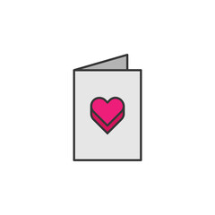 postcard friendship outline icon. Elements of friendship line icon. Signs, symbols and vectors can be used for web, logo, mobile app, UI, UX on white background