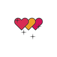 love hearts friendship outline icon. Elements of friendship line icon. Signs, symbols and vectors can be used for web, logo, mobile app, UI, UX on white background