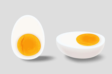 Sliced hard boiled egg