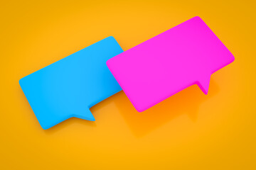 3d illustration of messages  in the form of a cloud with an unknown gathering on white background. Illustration of dialogue, chat. Symbol of negotiation and uncertainty
