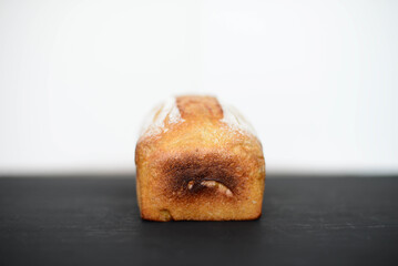 Home-baked the rye bread in the oven.