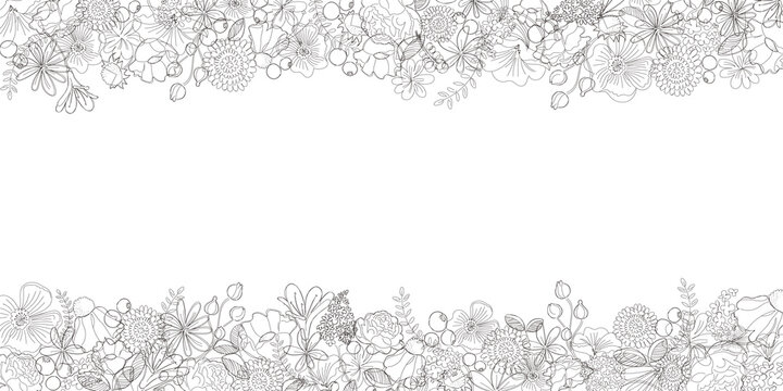 シンプルライン、線画、ナチュラル、ベクター　美しい線画のボタニカル背景素材　　Simple Line , Line Art 　Botanical , Flower , Black , Texture , Simple , Beautiful , Natural	