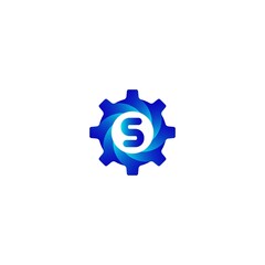 Setting icon s letter vector, Tools, Cog, Gear Sign Isolated on white background. Help options account concept. Trendy Flat style for graphic design, logo, Web site, social media, UI, mobile app