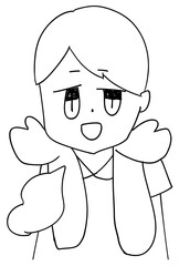 呆れて溜息を吐く看護師　　【線画】