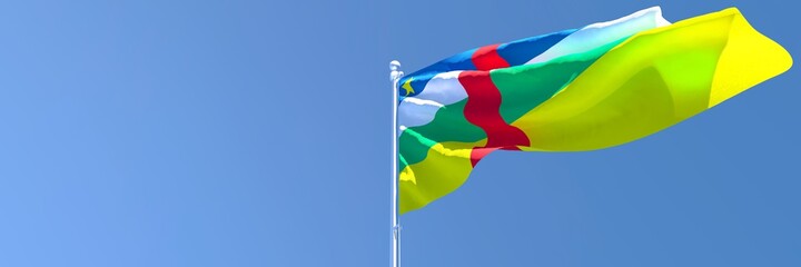 3D rendering of the national flag of Central African Republic waving in the wind