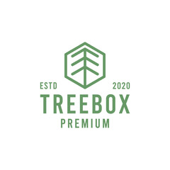 Tree Box Logo illustration Vector design