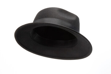 Black hat isolated on white background - obrazy, fototapety, plakaty