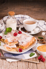 Bougatsa - Greek puff pastry with cream.