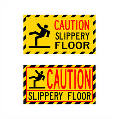 Slippery Floor Caution Sign / Icon
